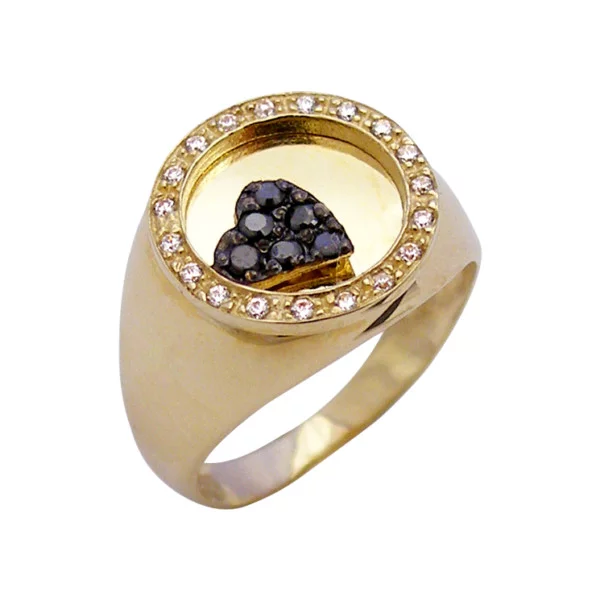 Χρυσο δαχτυλιδι με καρδια Κ14