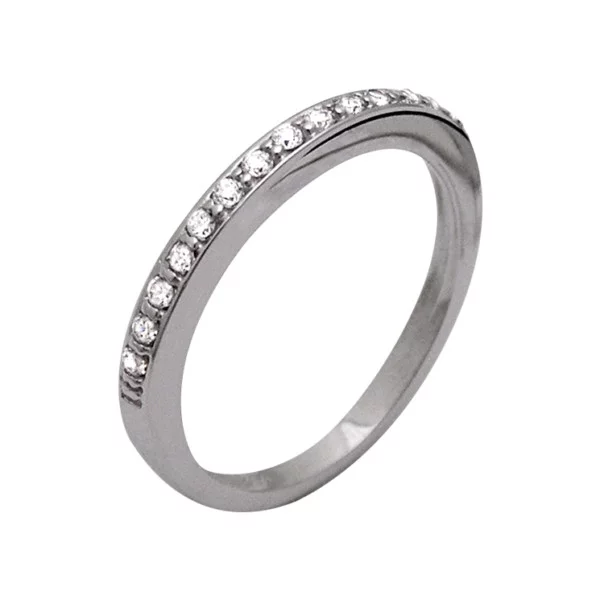 Χρυσο δαχτυλιδι Κ14 μισοβερο με πετρες