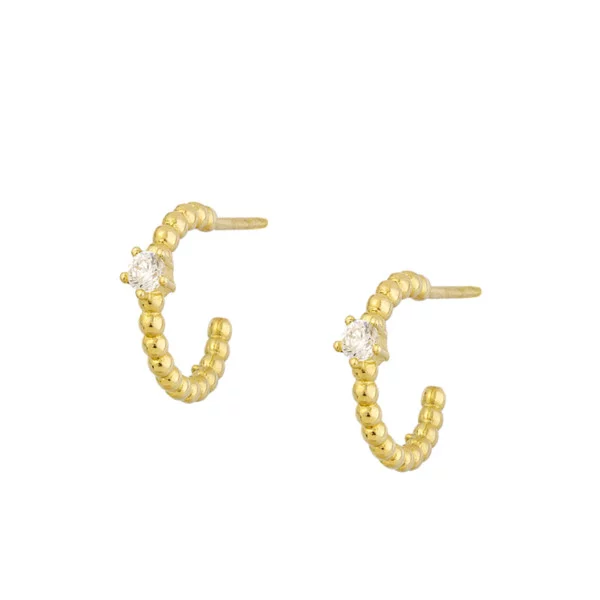 Χρυσα σκουλαρικια Κ14 με πετρα