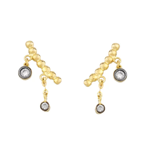 Χρυσα σκουλαρικια Κ14 με πετρες