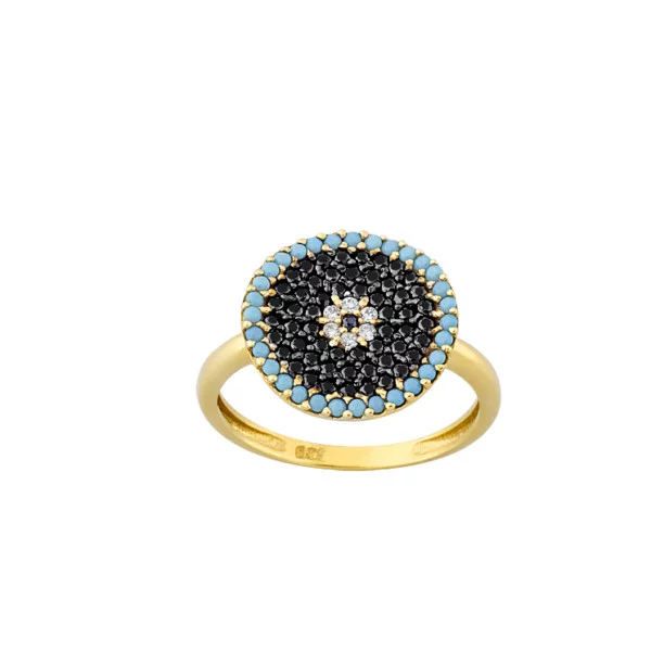 Χρυσο δαχτυλιδι με πετρες Κ14