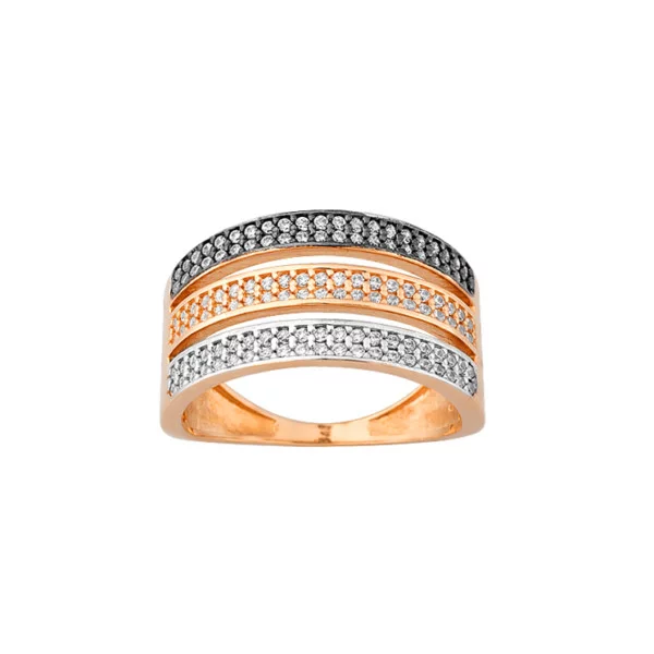 Χρυσο δαχτυλιδι με τρια χρωματα K14