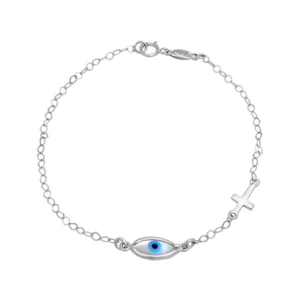 Χρυσο βραχιολι Κ14 με ματι