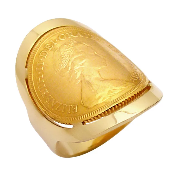 Χρυσο δαχτυλιδι Κ14 με χρυση λιρα