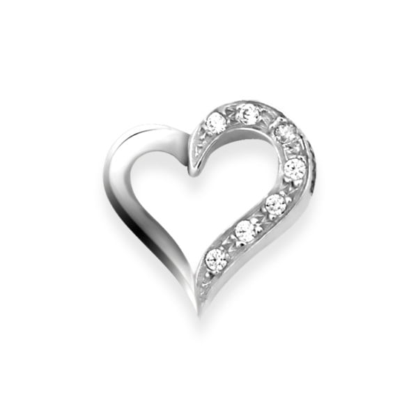 Χρυσο μενταγιον Κ14 καρδια με πετρες