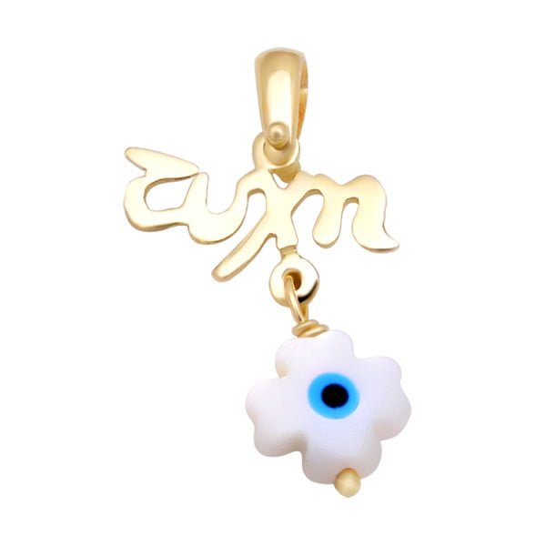 Χρυσο μενταγιον Κ14 "τυχη" με ματι